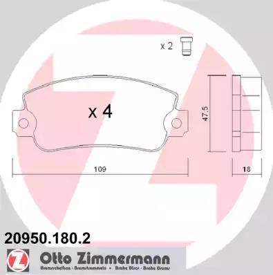 Zimmermann 20950.180.2 - Bremžu uzliku kompl., Disku bremzes autospares.lv