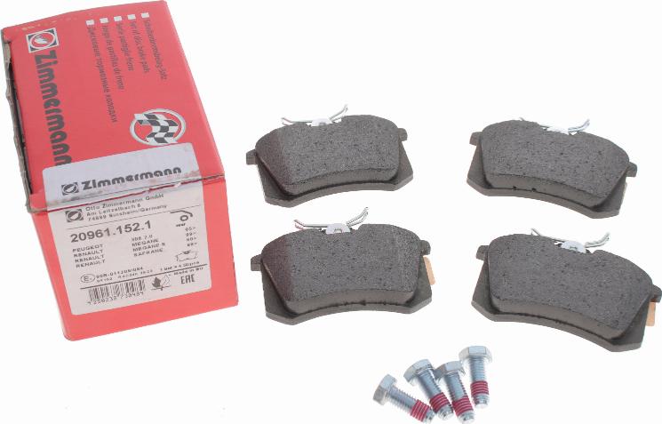 Zimmermann 20961.152.1 - Brake Pad Set, disc brake www.autospares.lv