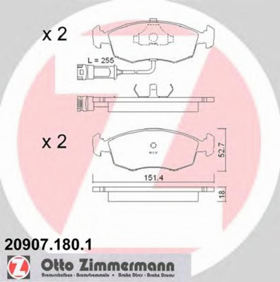 Zimmermann 209071801 - Bremžu uzliku kompl., Disku bremzes www.autospares.lv