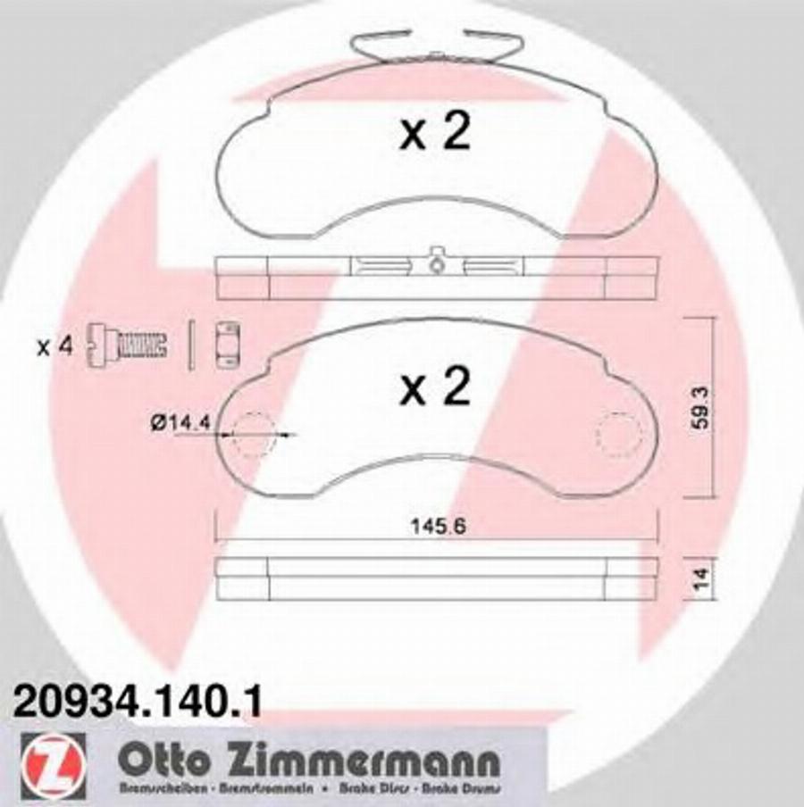 Zimmermann 209341401 - Bremžu uzliku kompl., Disku bremzes autospares.lv