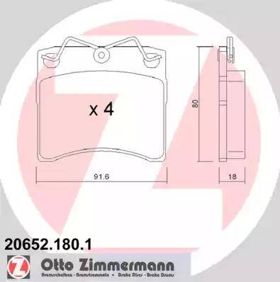 Zimmermann 20652.180.1 - Bremžu uzliku kompl., Disku bremzes autospares.lv