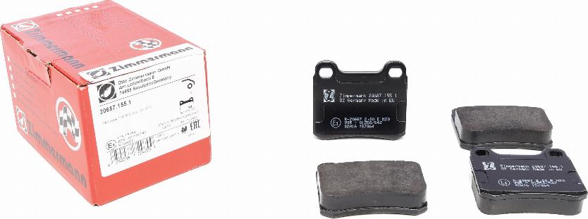 Zimmermann 20687.155.1 - Brake Pad Set, disc brake www.autospares.lv