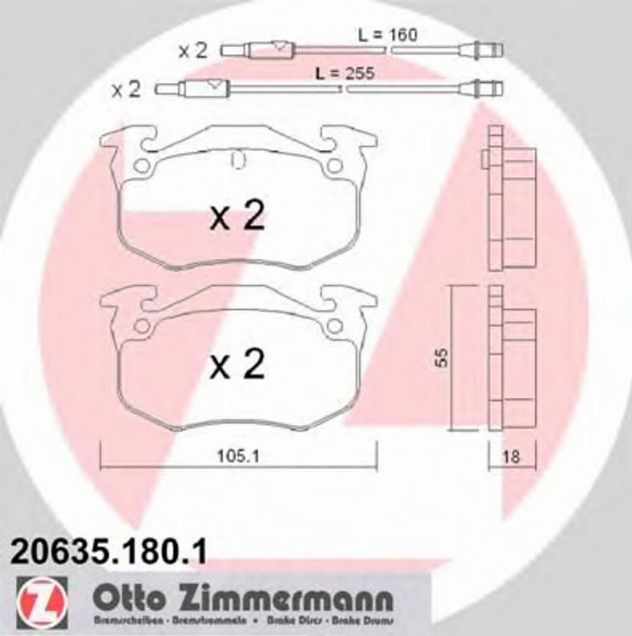 Zimmermann 206351801 - Bremžu uzliku kompl., Disku bremzes www.autospares.lv