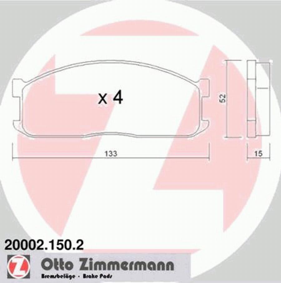 Zimmermann 200021502 - Bremžu uzliku kompl., Disku bremzes www.autospares.lv