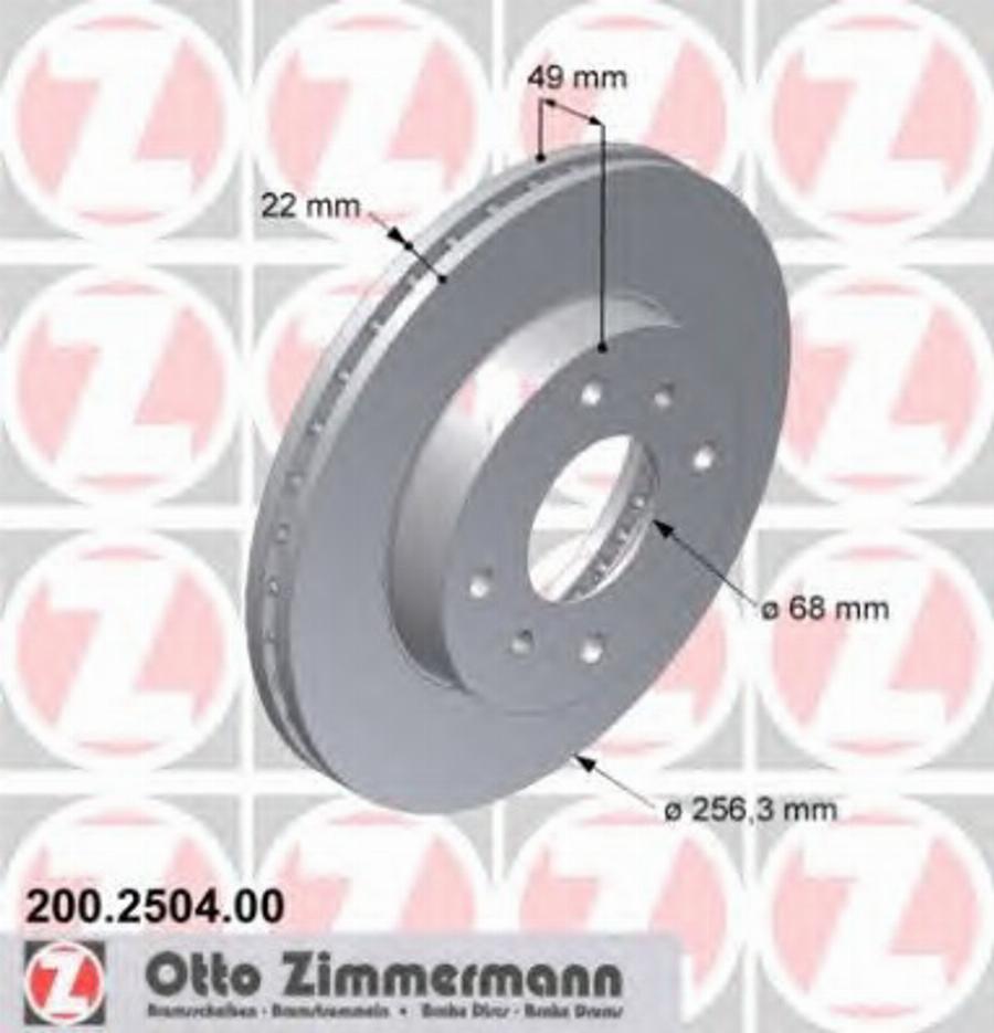 Zimmermann 200 2504 00 - Bremžu diski www.autospares.lv