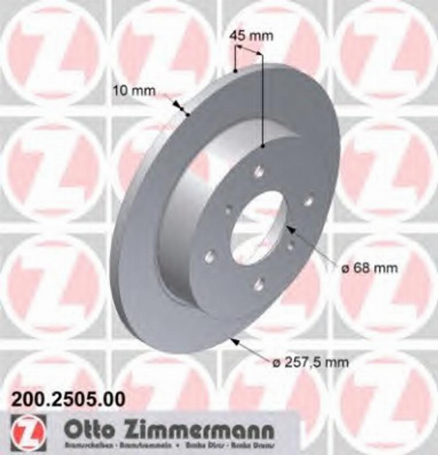 Zimmermann 200 2505 00 - Bremžu diski www.autospares.lv