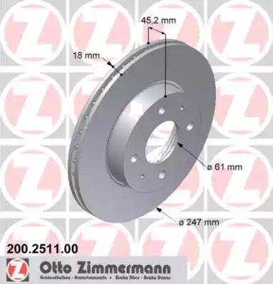 Zimmermann 200.2511.00 - Bremžu diski www.autospares.lv