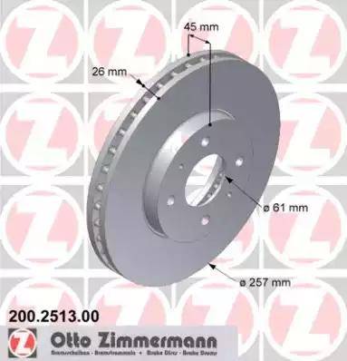 Zimmermann 200.2513.00 - Bremžu diski www.autospares.lv