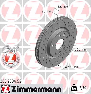 Zimmermann 200.2534.52 - Bremžu diski www.autospares.lv