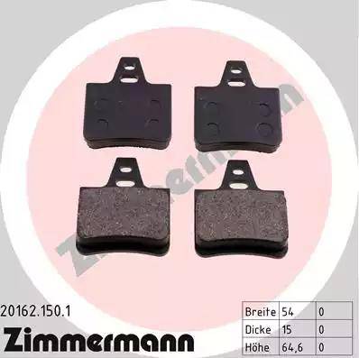 Zimmermann 20162.150.1 - Bremžu uzliku kompl., Disku bremzes www.autospares.lv