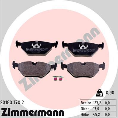 Zimmermann 20180.170.2 - Bremžu uzliku kompl., Disku bremzes www.autospares.lv