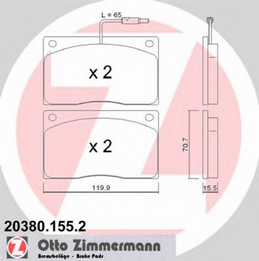 Zimmermann 203801552 - Bremžu uzliku kompl., Disku bremzes autospares.lv