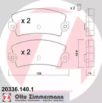 Zimmermann 20336.140.1 - Bremžu uzliku kompl., Disku bremzes www.autospares.lv