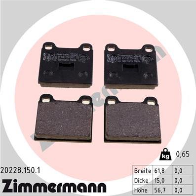 Zimmermann 20228.150.1 - Bremžu uzliku kompl., Disku bremzes www.autospares.lv