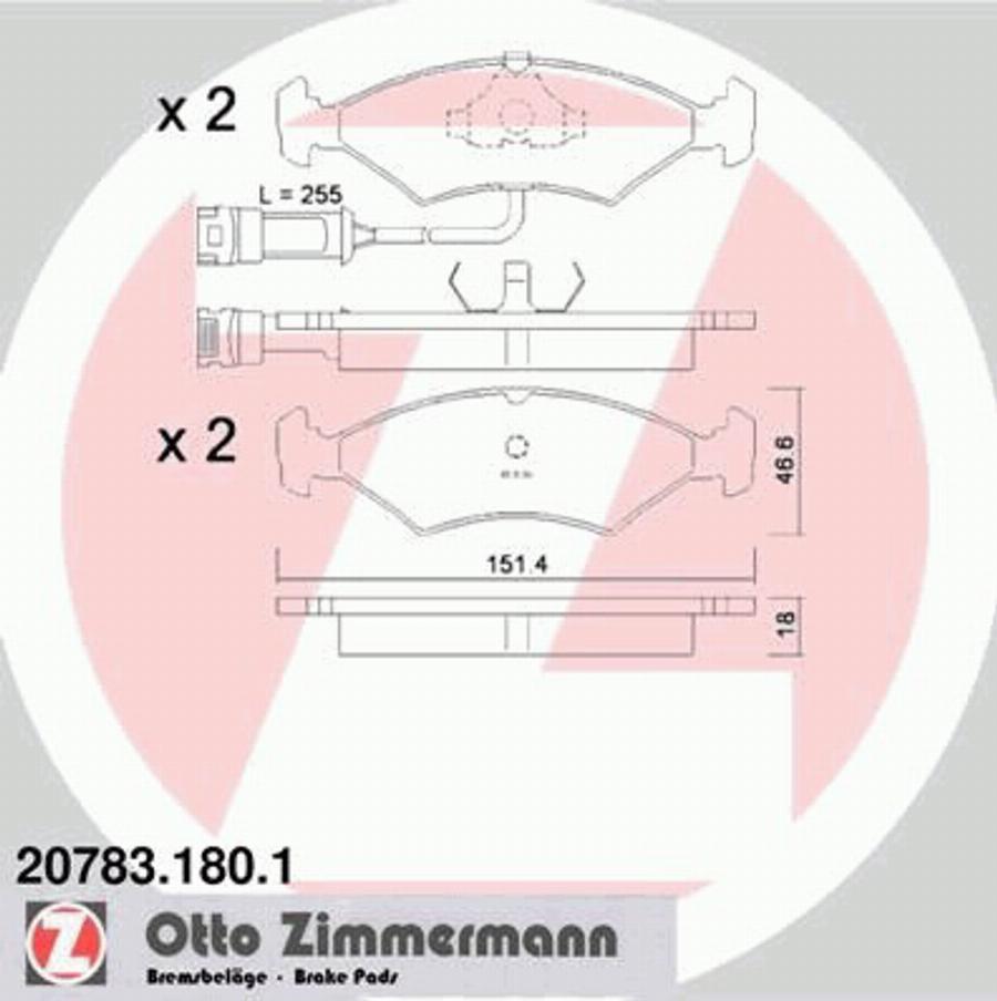 Zimmermann 207831801 - Bremžu uzliku kompl., Disku bremzes www.autospares.lv