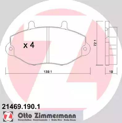 Zimmermann 21469.190.1 - Bremžu uzliku kompl., Disku bremzes www.autospares.lv