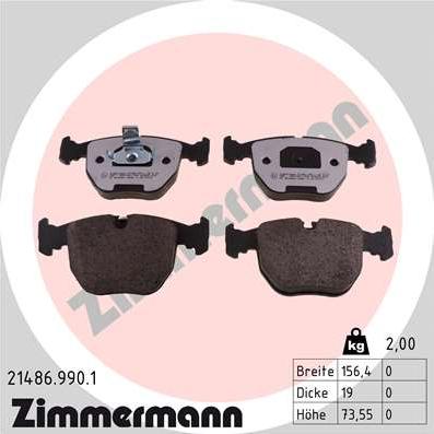 Zimmermann 21486.990.1 - Bremžu uzliku kompl., Disku bremzes www.autospares.lv