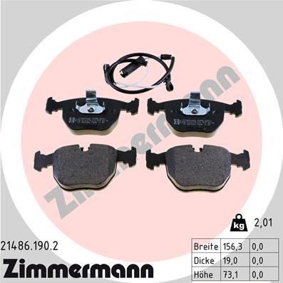 Zimmermann 21486.190.2 - Bremžu uzliku kompl., Disku bremzes www.autospares.lv