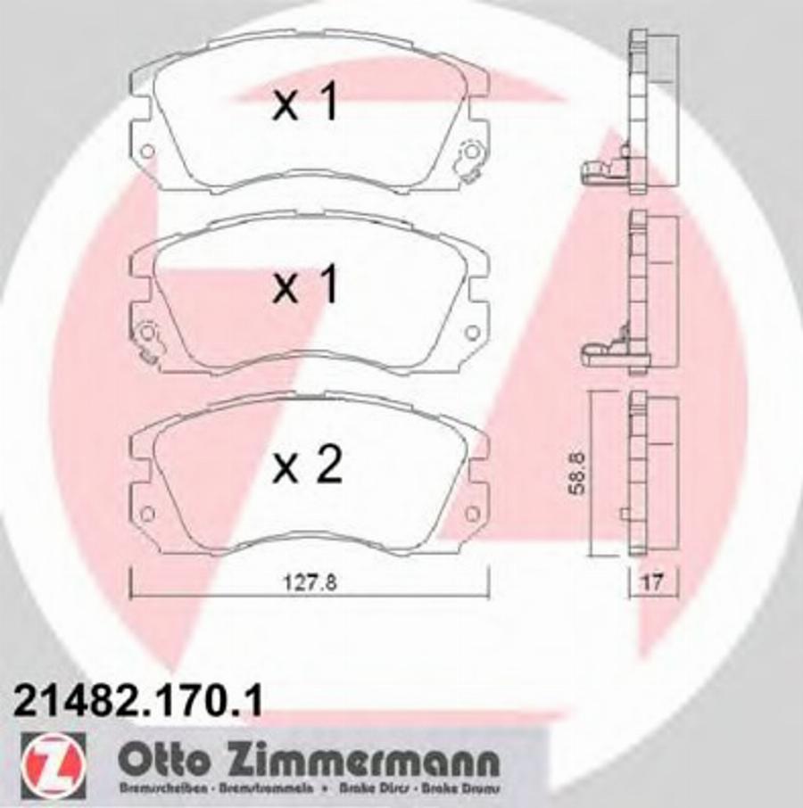 Zimmermann 214821701 - Bremžu uzliku kompl., Disku bremzes www.autospares.lv