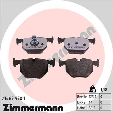 Zimmermann 21487.970.1 - Bremžu uzliku kompl., Disku bremzes www.autospares.lv