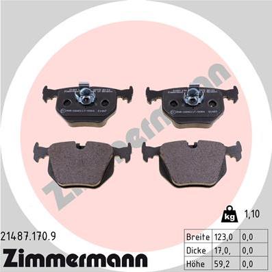 Zimmermann 21487.170.9 - Bremžu uzliku kompl., Disku bremzes autospares.lv