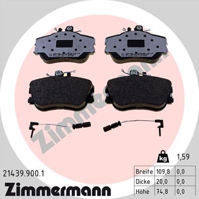 Zimmermann 21439.900.1 - Bremžu uzliku kompl., Disku bremzes www.autospares.lv