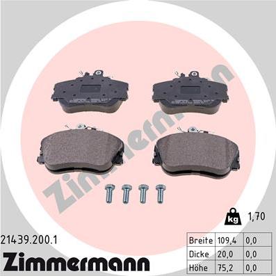 Zimmermann 21439.200.1 - Bremžu uzliku kompl., Disku bremzes autospares.lv