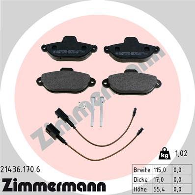 Zimmermann 21436.170.6 - Bremžu uzliku kompl., Disku bremzes autospares.lv