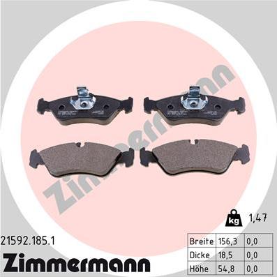 Zimmermann 21592.185.1 - Bremžu uzliku kompl., Disku bremzes www.autospares.lv