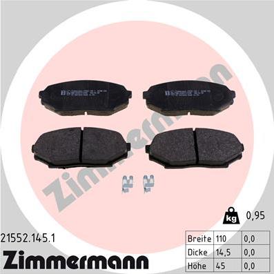 Zimmermann 21552.145.1 - Bremžu uzliku kompl., Disku bremzes www.autospares.lv