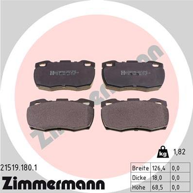 Zimmermann 21519.180.1 - Bremžu uzliku kompl., Disku bremzes www.autospares.lv