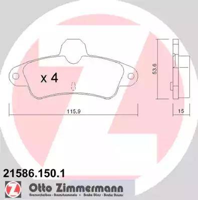 Zimmermann 21586.150.1 - Bremžu uzliku kompl., Disku bremzes www.autospares.lv