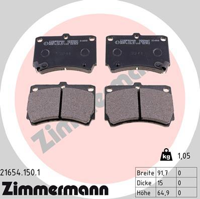 Zimmermann 21654.150.1 - Bremžu uzliku kompl., Disku bremzes autospares.lv