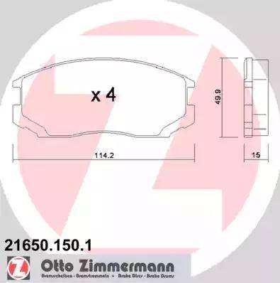 Zimmermann 21650.150.1 - Brake Pad Set, disc brake www.autospares.lv