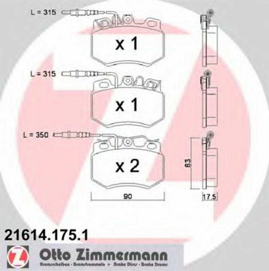 Zimmermann 216141751 - Bremžu uzliku kompl., Disku bremzes www.autospares.lv