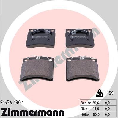 Zimmermann 21634.180.1 - Bremžu uzliku kompl., Disku bremzes www.autospares.lv