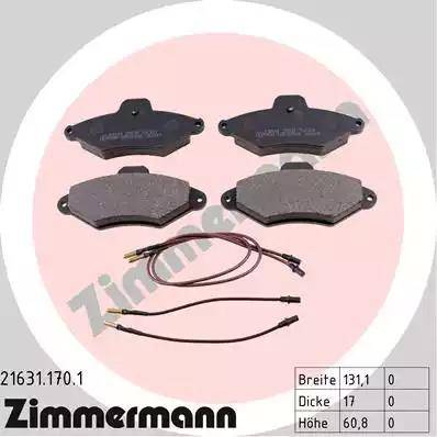 Zimmermann 21631.170.1 - Bremžu uzliku kompl., Disku bremzes www.autospares.lv