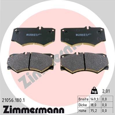 Zimmermann 21056.180.1 - Bremžu uzliku kompl., Disku bremzes autospares.lv