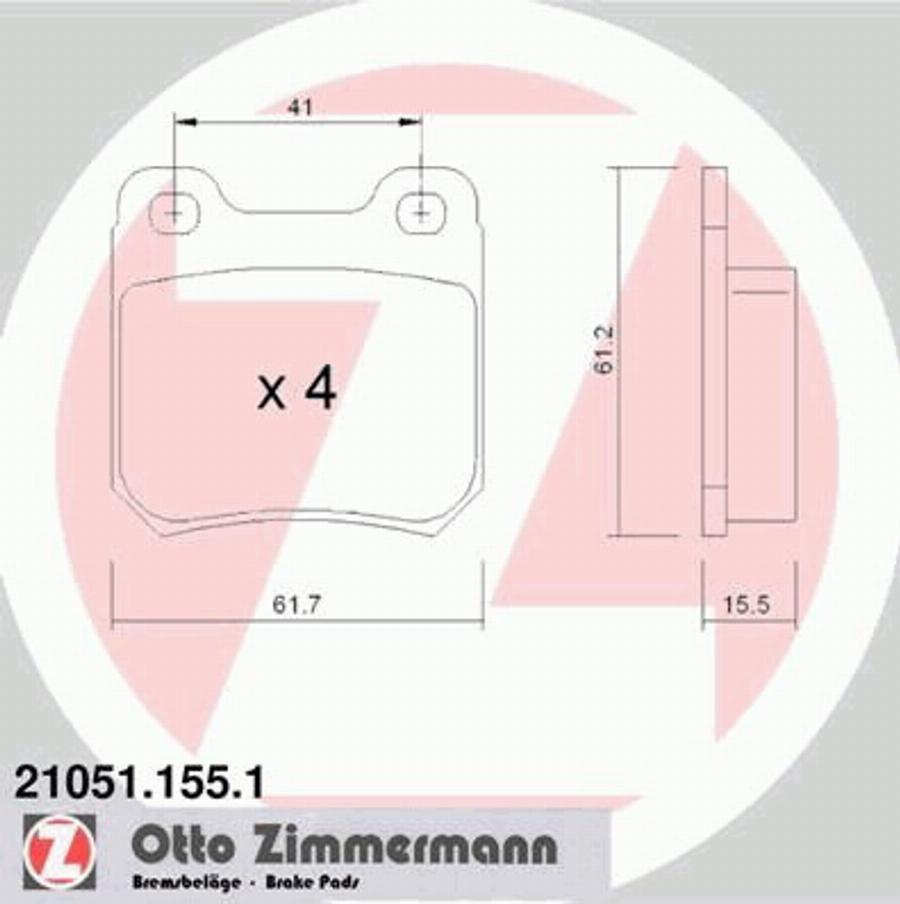 Zimmermann 21051.155.1 - Bremžu uzliku kompl., Disku bremzes autospares.lv