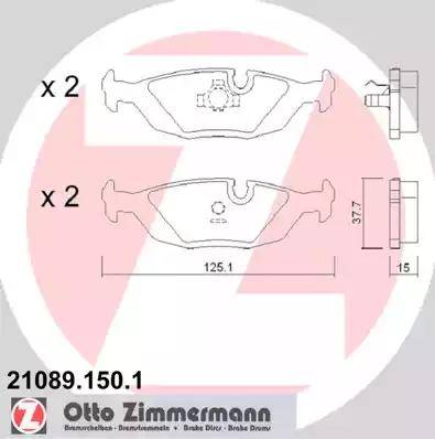 Zimmermann 21089.150.1 - Bremžu uzliku kompl., Disku bremzes www.autospares.lv