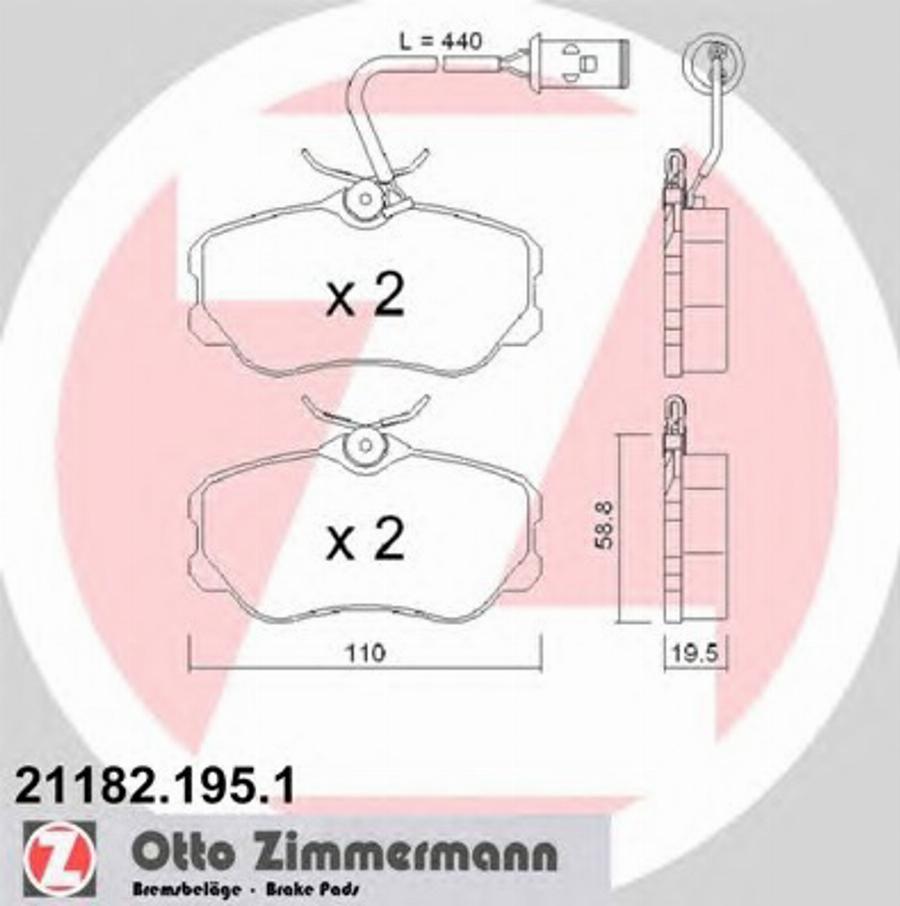 Zimmermann 211821951 - Bremžu uzliku kompl., Disku bremzes www.autospares.lv