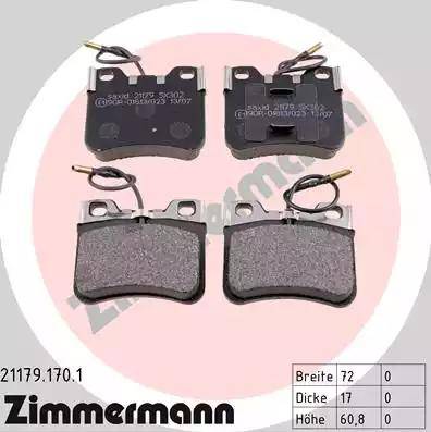 Zimmermann 21179.170.1 - Bremžu uzliku kompl., Disku bremzes www.autospares.lv