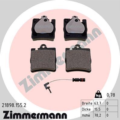 Zimmermann 21898.155.2 - Bremžu uzliku kompl., Disku bremzes www.autospares.lv