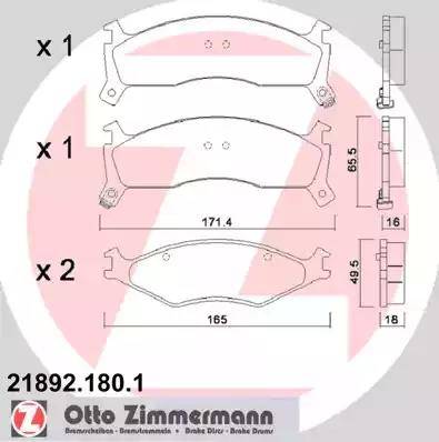 Zimmermann 21892.180.1 - Bremžu uzliku kompl., Disku bremzes www.autospares.lv