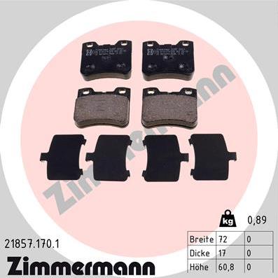 Zimmermann 21857.170.1 - Bremžu uzliku kompl., Disku bremzes www.autospares.lv