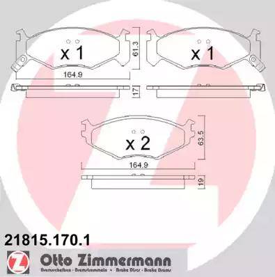 Zimmermann 21815.170.1 - Bremžu uzliku kompl., Disku bremzes www.autospares.lv