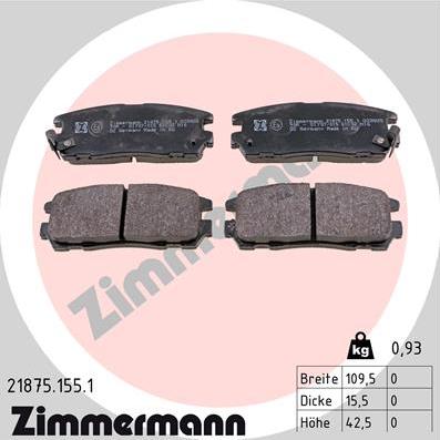 Zimmermann 21875.155.1 - Bremžu uzliku kompl., Disku bremzes www.autospares.lv