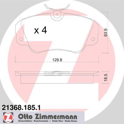 Zimmermann 21368.185.1 - Brake Pad Set, disc brake www.autospares.lv