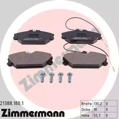 Zimmermann 21388.180.1 - Brake Pad Set, disc brake www.autospares.lv