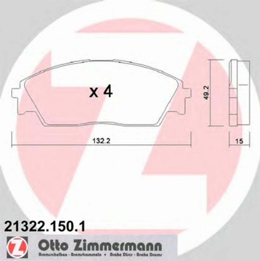 Zimmermann 21322.150.1 - Bremžu uzliku kompl., Disku bremzes www.autospares.lv